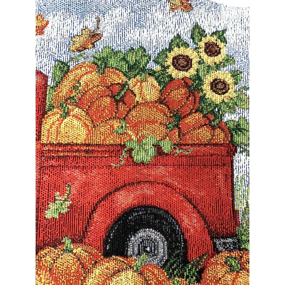Tapestry Placemats X2 Country‎ Farm Pumpkin Rooster Truck Dog Sunflowers